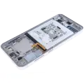OLED Assembly With Frame For Samsung Galaxy S25 5G (US & International Version) (Used OEM Pull: Grade B) (Silver Shadow)