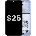 OLED Assembly With Frame For Samsung Galaxy S25 5G (US & International Version) (Used OEM Pull: Grade A) (Icy Blue)
