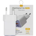 30W Dual-Port Wall Charger with GaN Fast Charging (USB-C + USB-A) (AmpSentrix Pro) (220V Euro) (Ultramarine)