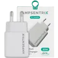 2 Plug - 20W USB Type C And USB Type A Wall Power Adapter (AmpSentrix) (220V Euro)