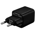 30W Dual-Port Wall Charger with GaN Fast Charging (USB-C + USB-A) (AmpSentrix Pro) (220V Euro) (Black Titanium)