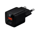 30W Dual-Port Wall Charger with GaN Fast Charging (USB-C + USB-A) (AmpSentrix Pro) (220V Euro) (Black Titanium)