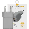 30W Dual-Port Wall Charger with GaN Fast Charging (USB-C + USB-A) (AmpSentrix Pro) (220V Euro) (Natural Titanium)