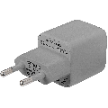 30W Dual-Port Wall Charger with GaN Fast Charging (USB-C + USB-A) (AmpSentrix Pro) (220V Euro) (Natural Titanium)