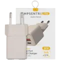 30W Dual-Port Wall Charger with GaN Fast Charging (USB-C + USB-A) (AmpSentrix Pro) (220V Euro) (Desert Titanium)