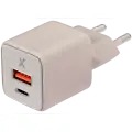 30W Dual-Port Wall Charger with GaN Fast Charging (USB-C + USB-A) (AmpSentrix Pro) (220V Euro) (Desert Titanium)