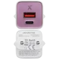 30W Dual-Port Wall Charger with GaN Fast Charging (USB-C + USB-A) (AmpSentrix Pro) (220V Euro) (Pink)