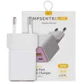 30W Dual-Port Wall Charger with GaN Fast Charging (USB-C + USB-A) (AmpSentrix Pro) (220V Euro) (Pink)