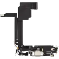 Charging Port Flex Cable For iPhone 15 Pro Max (Used OEM Pull) (White Titanium)