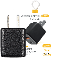 30W Dual-Port Wall Charger with GaN Fast Charging (USB-C + USB-A) (AmpSentrix Pro) (Black Titanium)
