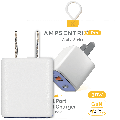 30W Dual-Port Wall Charger with GaN Fast Charging (USB-C + USB-A) (AmpSentrix Pro) (Ultramarine)