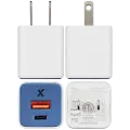 30W Dual-Port Wall Charger with GaN Fast Charging (USB-C + USB-A) (AmpSentrix Pro) (Ultramarine)