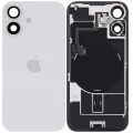Back Glass With Steel Plate With Wireless NFC Charging MagSafe Magnet & Flashlight Flex For iPhone 16 (Service Pack) (White)