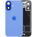 Back Glass w/ MagSafe Magnet & NFC & Flashlight Flex For iPhone 16 (Genuine OEM) (UK / EU Version) (Ultramarine)