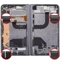 Built-in OLED screen (main screen) Assembly (with mid-frame) for Google Pixel Fold (US and international versions) (Refurbished) (Obsidian Black)