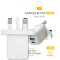 AmpSentrix 30W 2-in-1 USB-C / USB-A Wall Adapter (220V / UK Plug) (Teal)