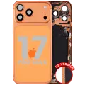 Back Housing W/ Charging Port Flex & Small Parts For iPhone 17 Pro Max (US Version) (Used OEM Pull: Grade B) (Cosmic Orange)