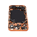 Back Housing W/ Charging Port Flex & Small Parts For iPhone 17 Pro Max (US Version) (Used OEM Pull: Grade C) (Cosmic Orange)