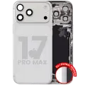 Back Housing W/ Charging Port Flex & Small Parts For iPhone 17 Pro Max (EU / Global Version) (Used OEM Pull: Grade C) (Silver)