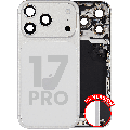 Back Housing W/ Charging Port Flex & Small Parts For iPhone 17 Pro (US Version) (Used OEM Pull: Grade C) (Silver)