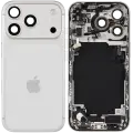 Back Housing W/ Charging Port Flex & Small Parts For iPhone 17 Pro (US Version) (Used OEM Pull: Grade C) (Silver)