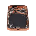 Back Housing W/ Charging Port Flex & Small Parts For iPhone 17 Pro (EU / Global Version) (Used OEM Pull: Grade B) (Cosmic Orange)