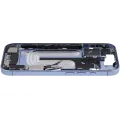 Mid-Frame Housing W/ Charging Port Flex & Small Parts For iPhone 17 (US Version) (Used OEM Pull: Grade C) (Mist Blue)