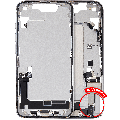 Mid-Frame Housing W/ Charging Port Flex & Small Parts For iPhone 16e / 17e (US Version) (Used OEM Pull: Grade C) (White)