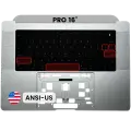 Top Case with Keyboard (ANSI US) For MacBook Pro 16" A2991 (2023) (Silver)