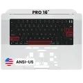 Top Case with Keyboard (ANSI US) For MacBook Pro 16" A2485 (2021) / A2780 (2023) (Used OEM Pull: Grade B/C) (Silver)
