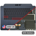 Top Case with Battery and Keyboard (ANSI US) For MacBook Air 15" A3114 (2024) (Used OEM Pull: Grade B) (Midnight)