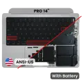 Top Case with Battery and Keyboard (ANSI US) For MacBook Pro 14" A3185 (2024) (Genuine OEM) (Silver)