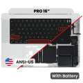 Top Case with Battery and Keyboard (ANSI US) For MacBook Pro 16" A2780 (2023) (Genuine OEM) (Silver)