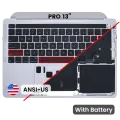 Top Case with Battery and Keyboard (ANSI US) For MacBook Pro 13" A2338 (2020-2023) (Genuine OEM) (Silver)