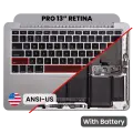 Top Case with Battery and Keyboard (ANSI US) For MacBook Pro 13" A1502 (2013-2014) (Used OEM Pull: Grade A)