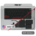Top Case with Battery and Keyboard (ANSI US) For MacBook Pro 16" A2485 (2021) / A2780 (2023) (Used OEM Pull: Grade B) (Space Gray)