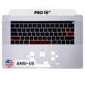 Top Case with Keyboard (ANSI US) For MacBook Pro 15" A1990 (2018-2019) (Used OEM Pull: Grade B/C) (Silver)