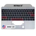 Top Case with Keyboard (ANSI US) and Microphone For MacBook 12" A1534 (2015) (OEM New) (Space Gray)