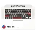 Top Case with Keyboard (ANSI US) and Microphone For MacBook Pro 15" A1398 (2012-2013) (OEM New)