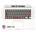 Top Case with Keyboard (ANSI US) and Microphone For MacBook Pro 15" A1398 (2015) (Used OEM Pull: Grade A)