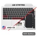 Top Case with Battery and Keyboard (ANSI US) For MacBook Air 13" A1932 (2018-2019) (Used OEM Pull: Grade B) (Silver)