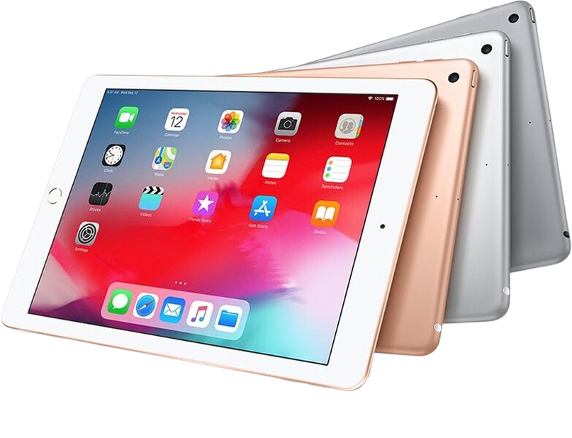 Refurbished iPad 6, iPad 7 and iPad 8 stacked